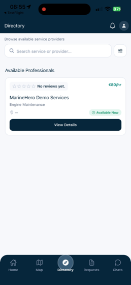 The MarineHero provider directory